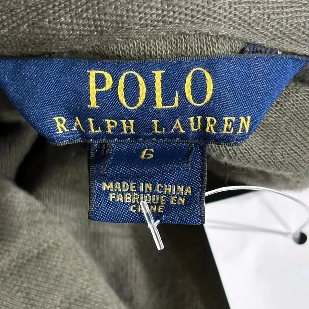 Polo Ralph Lauren Hoodie Kids 6 Island Green Quilted Full Zip Knit Sweatshirt